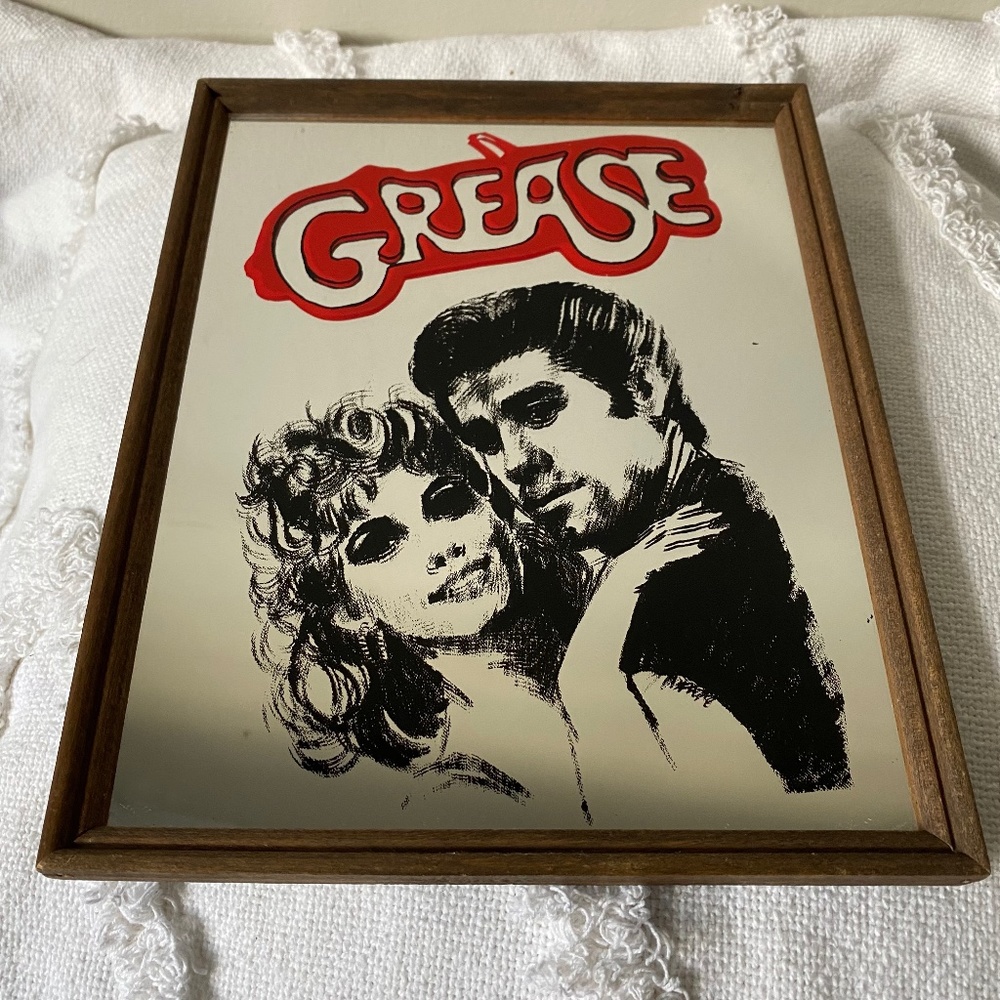 GREASE THE MOVIE VINTAGE PRINTED FRAMED MIRROR